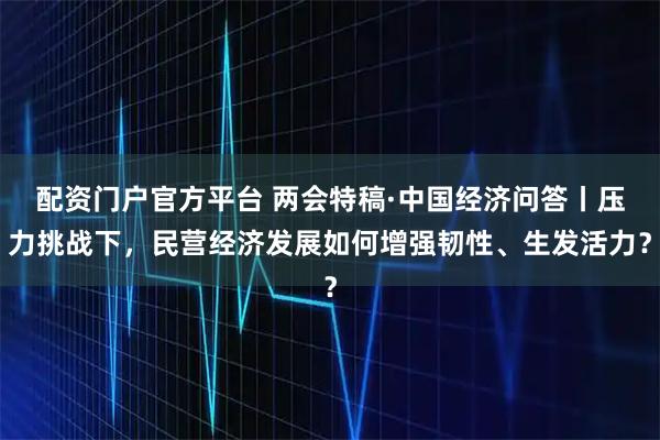 配资门户官方平台 两会特稿·中国经济问答丨压力挑战下，民营经济发展如何增强韧性、生发活力？