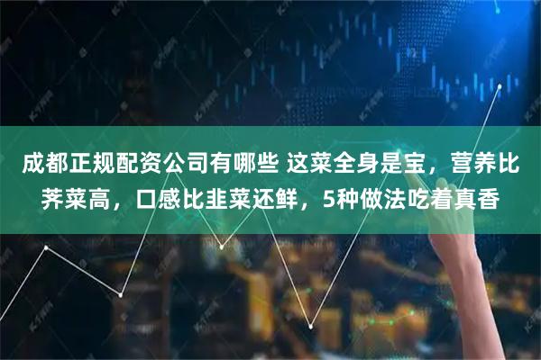 成都正规配资公司有哪些 这菜全身是宝,营养比荠菜高,口感比韭菜还鲜,5种做法吃着真香